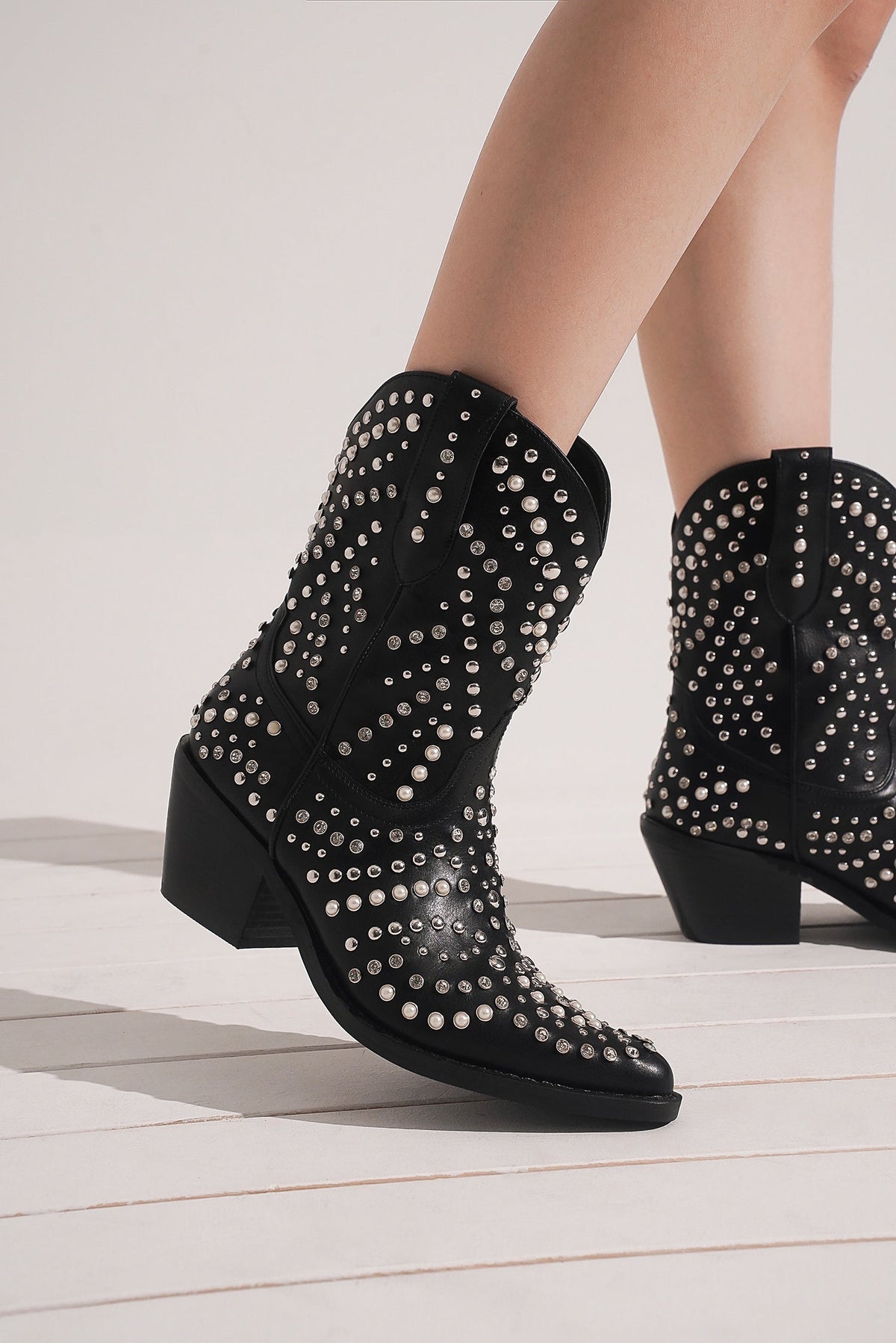 ADELA-39 Studded Western Boots