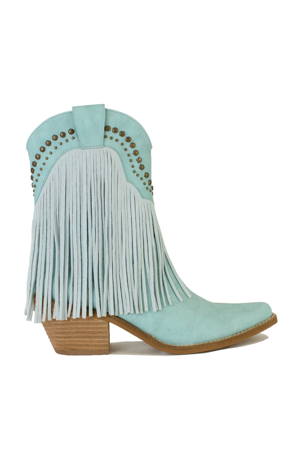 Fringe Western Block Heel Ankle Boots – ADELA-16