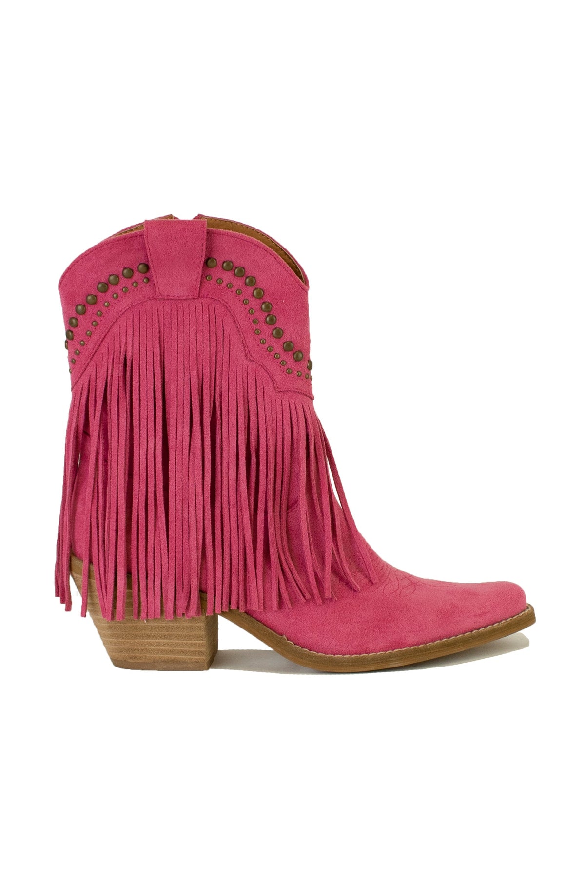 Fringe Western Block Heel Ankle Boots – ADELA-16