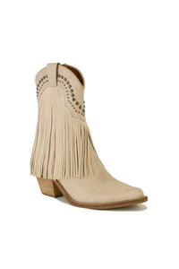 Fringe Western Block Heel Ankle Boots – ADELA-16