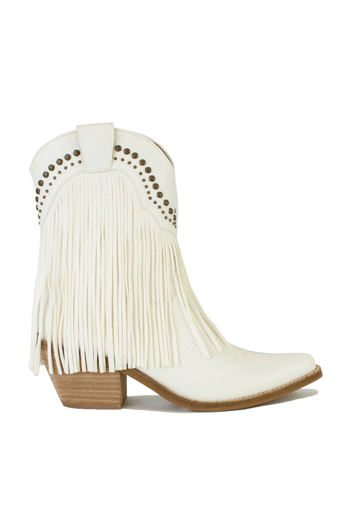 Fringe Western Block Heel Ankle Boots – ADELA-16