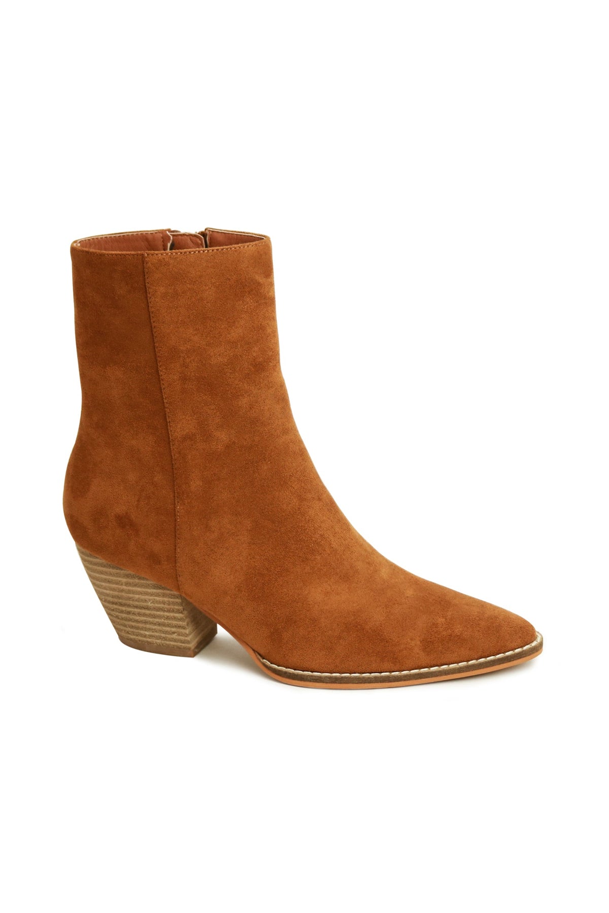 Suede Western Block Heel Ankle Boots – ARISA-01