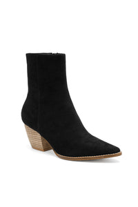 Suede Western Block Heel Ankle Boots – ARISA-01