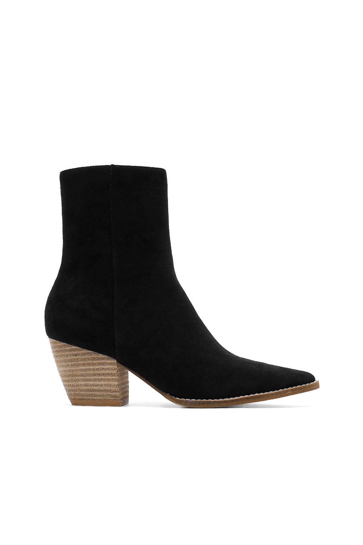 Suede Western Block Heel Ankle Boots – ARISA-01