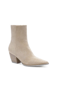 Suede Western Block Heel Ankle Boots – ARISA-01