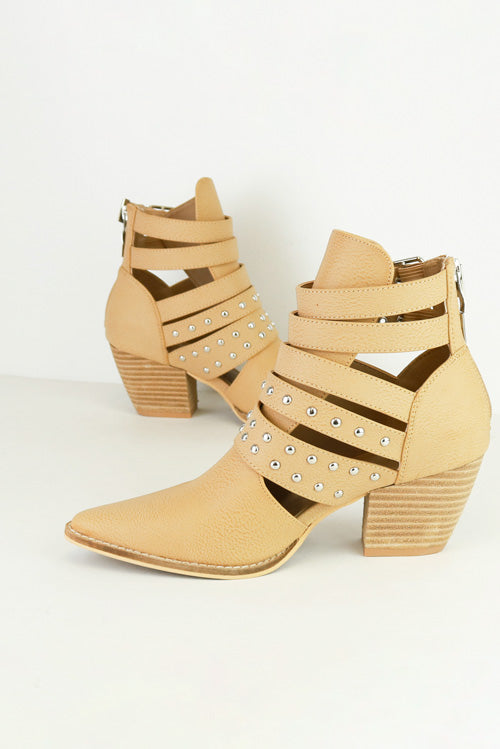 Strappy Studded Ankle Boots Arisa-09