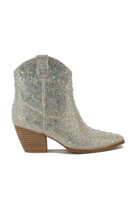 Rhinestone Western Block Heel Ankle Boots – ARISA-46-R2