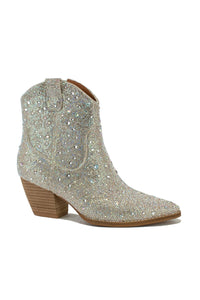 Rhinestone Western Block Heel Ankle Boots – ARISA-46-R2