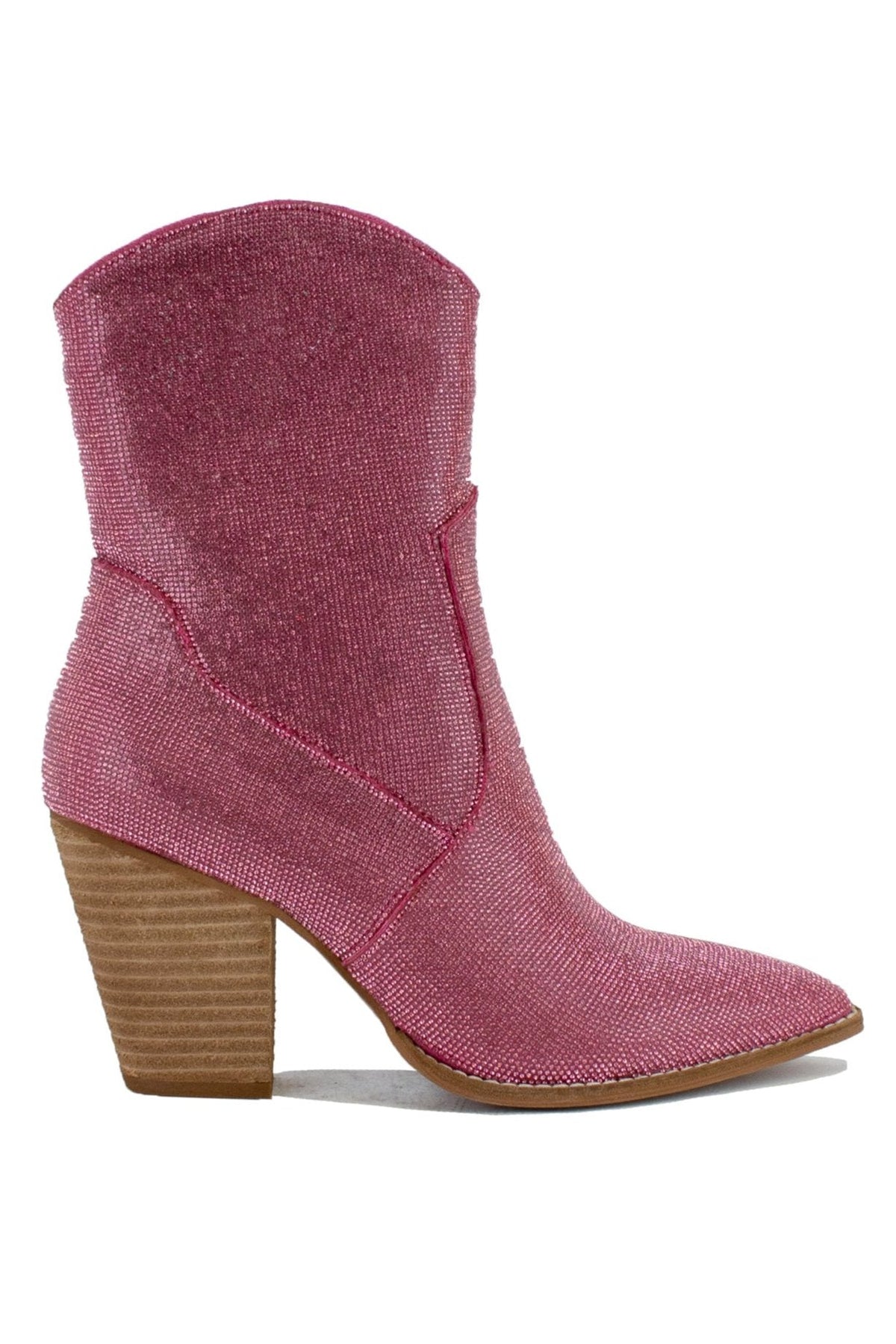 Women’s Sparkle Block Heel Ankle Boots – AUTUMN-06NC