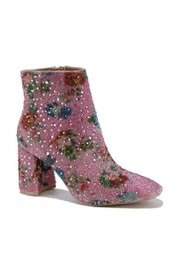 Floral Rhinestone Sparkle Ankle Boots KETSBY-11-R3