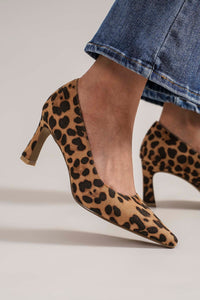 Leopard Animal Print Pointed-Toe Mid-Heel Pumps TRINEE-05