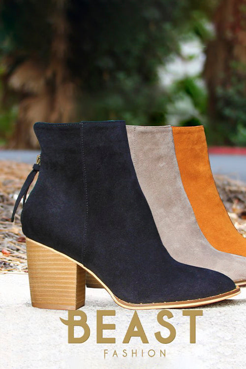 Suede Ankle Booties WESLEE-03